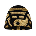 Gold Bagua Yin Yang Print Beanie