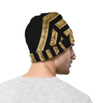 Gold Bagua Yin Yang Print Beanie
