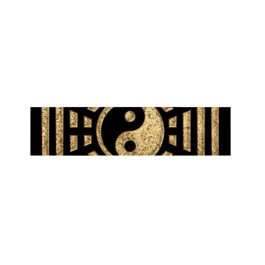 Gold Bagua Yin Yang Print Bed Runner