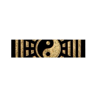 Gold Bagua Yin Yang Print Bed Runner