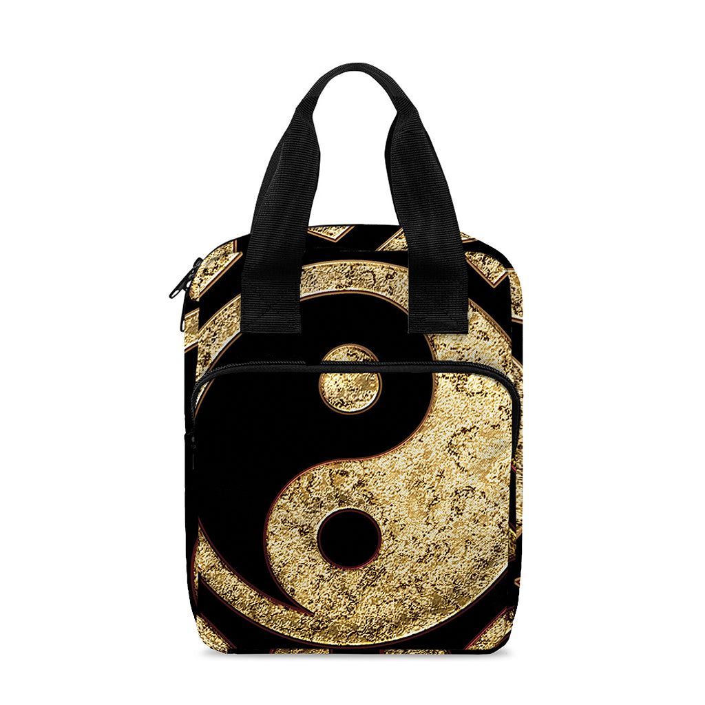 Gold Bagua Yin Yang Print Bible Tote Bag