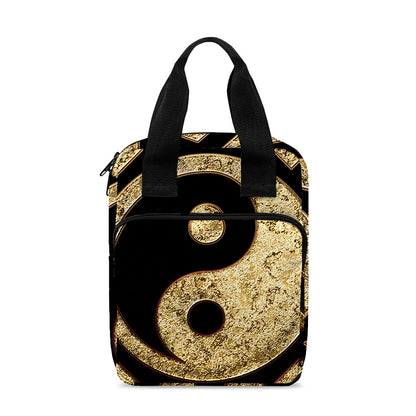Gold Bagua Yin Yang Print Bible Tote Bag