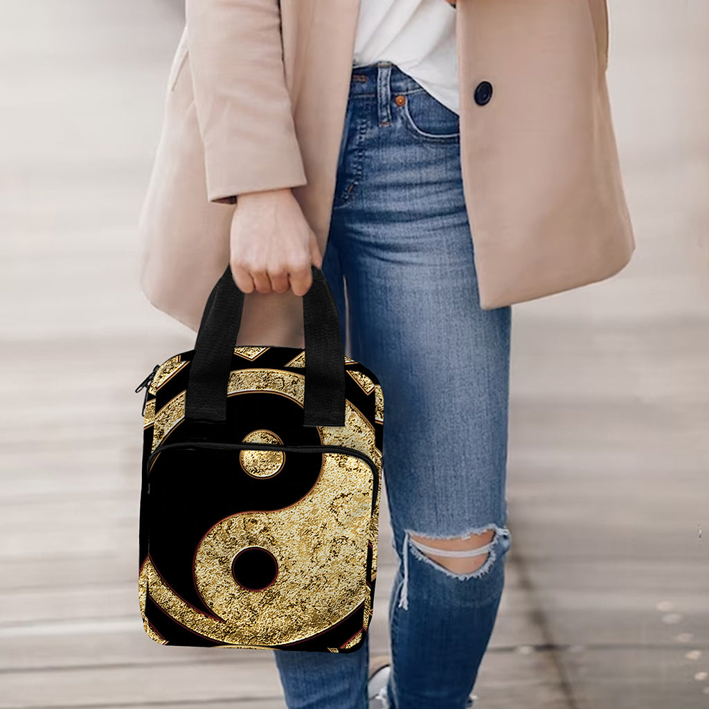 Gold Bagua Yin Yang Print Bible Tote Bag
