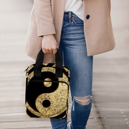 Gold Bagua Yin Yang Print Bible Tote Bag
