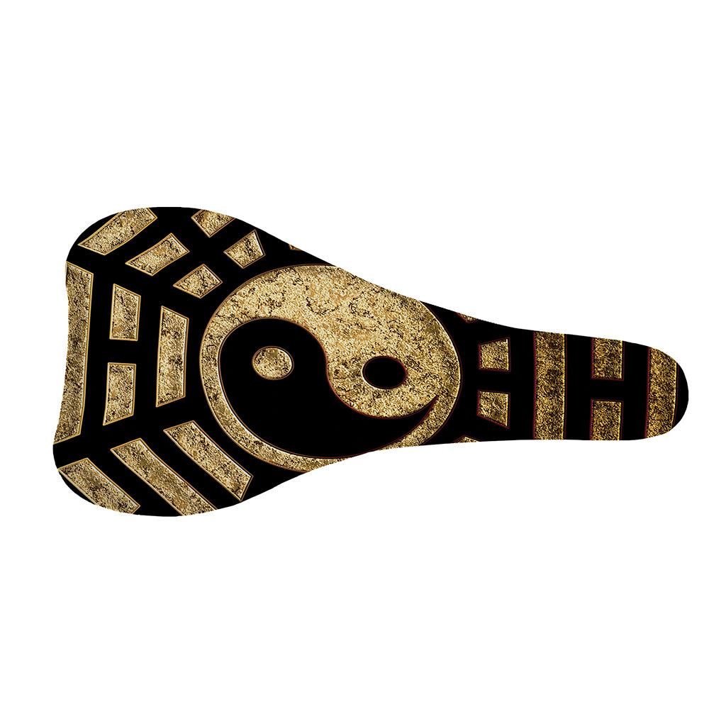 Gold Bagua Yin Yang Print Bicycle Seat Cover