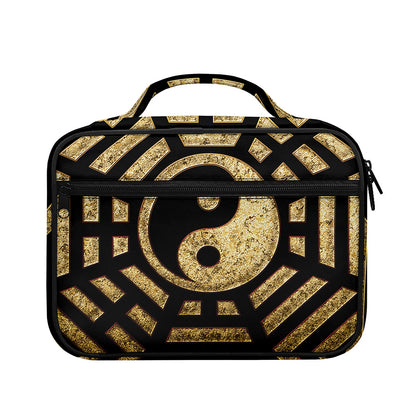 Gold Bagua Yin Yang Print Briefcase Bible Bag