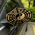 Gold Bagua Yin Yang Print Car Side Mirror Covers