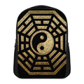 Gold Bagua Yin Yang Print Casual Backpack