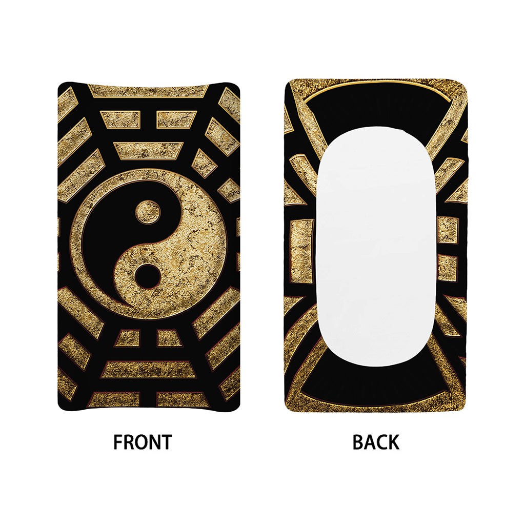 Gold Bagua Yin Yang Print Changing Pad Cover