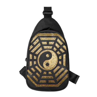 Gold Bagua Yin Yang Print Chest Bag