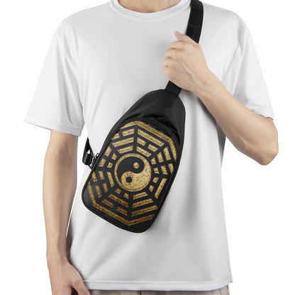 Gold Bagua Yin Yang Print Chest Bag