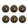 Gold Bagua Yin Yang Print Coaster Set
