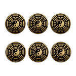 Gold Bagua Yin Yang Print Coaster Set