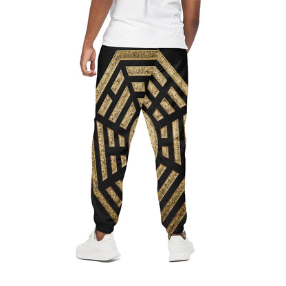Gold Bagua Yin Yang Print Cotton Pants