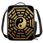 Gold Bagua Yin Yang Print Crossbody Lunch Bag