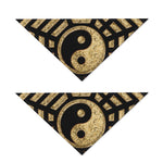 Gold Bagua Yin Yang Print Dog Bandana
