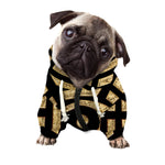 Gold Bagua Yin Yang Print Dog Zip Up Hoodie