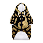 Gold Bagua Yin Yang Print Dog Zip Up Hoodie