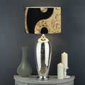 Gold Bagua Yin Yang Print Drum Lamp Shade