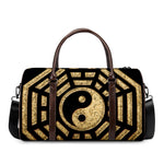 Gold Bagua Yin Yang Print Duffle Bag
