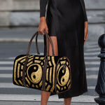 Gold Bagua Yin Yang Print Duffle Bag