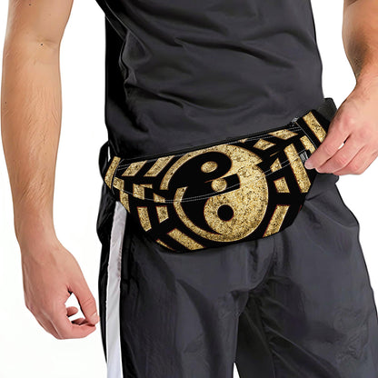 Gold Bagua Yin Yang Print Fanny Pack