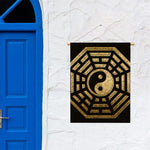 Gold Bagua Yin Yang Print Garden Flag