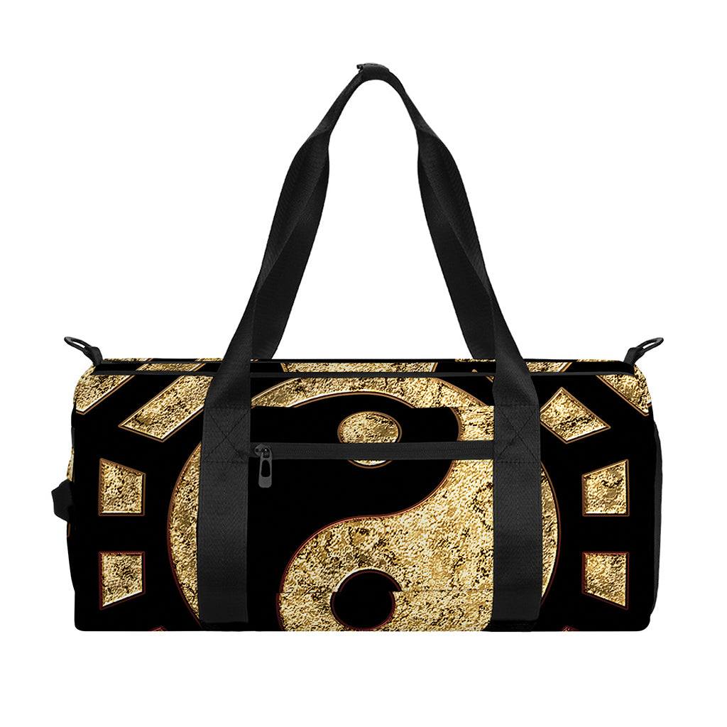 Gold Bagua Yin Yang Print Gym Bag