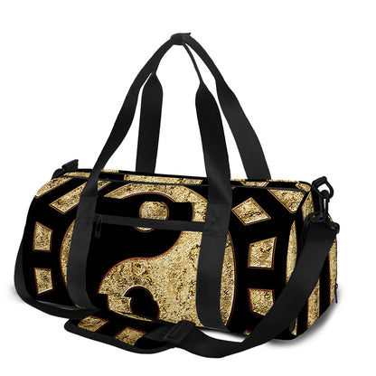 Gold Bagua Yin Yang Print Gym Bag