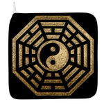 Gold Bagua Yin Yang Print Hand Towel
