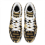 Gold Bagua Yin Yang Print High Top Leather Sneakers