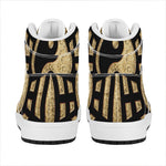 Gold Bagua Yin Yang Print High Top Leather Sneakers