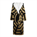Gold Bagua Yin Yang Print Hooded Bathrobe