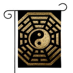 Gold Bagua Yin Yang Print House Flag
