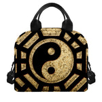 Gold Bagua Yin Yang Print Insulated Lunch Bag