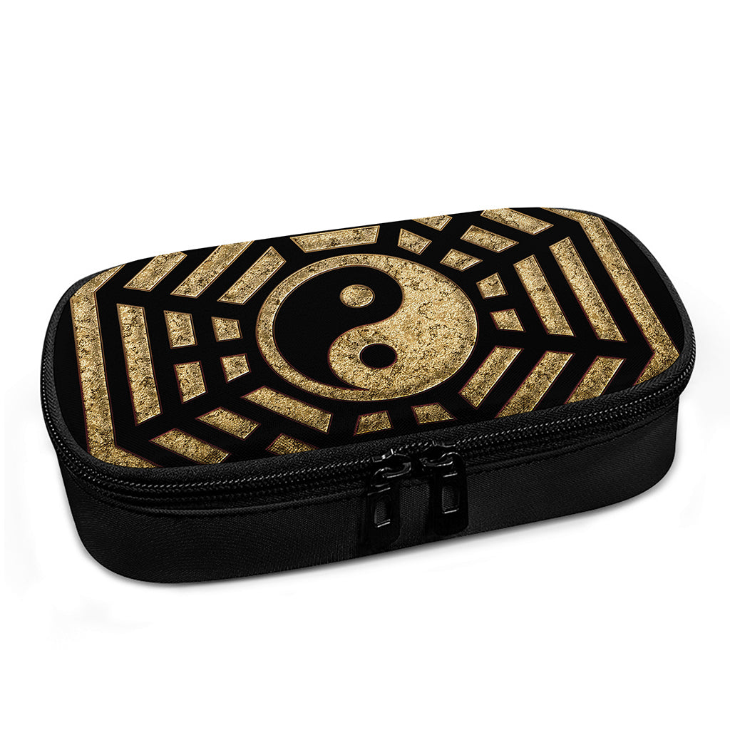 Gold Bagua Yin Yang Print Insulin Cooler Travel Case
