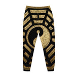 Gold Bagua Yin Yang Print Jogger Pants