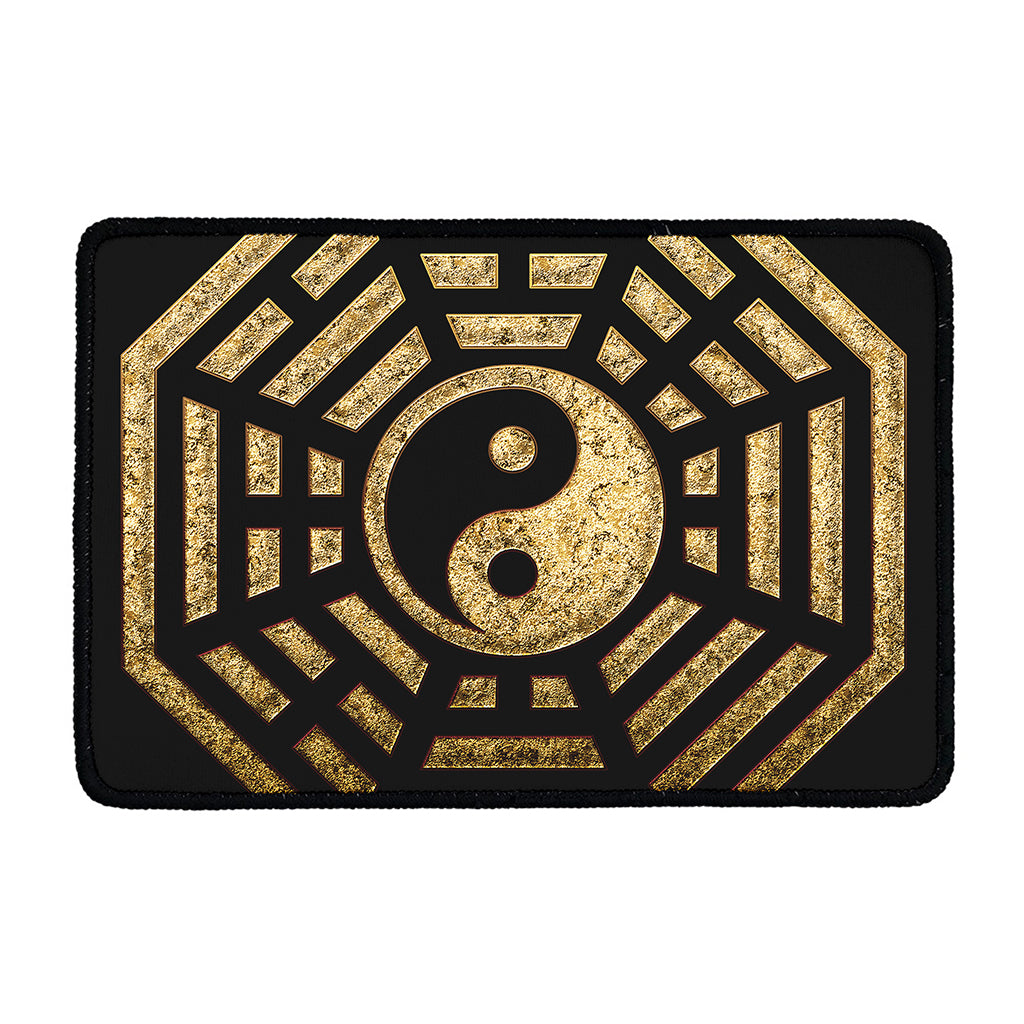 Gold Bagua Yin Yang Print Kitchen Mat