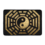 Gold Bagua Yin Yang Print Kitchen Mat
