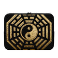 Gold Bagua Yin Yang Print Laptop Sleeve