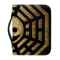 Gold Bagua Yin Yang Print Leather Bible Cover