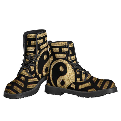 Gold Bagua Yin Yang Print Backpack
