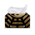 Gold Bagua Yin Yang Print Leather Tissue Box Cover