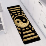 Gold Bagua Yin Yang Print Long Kitchen Mat