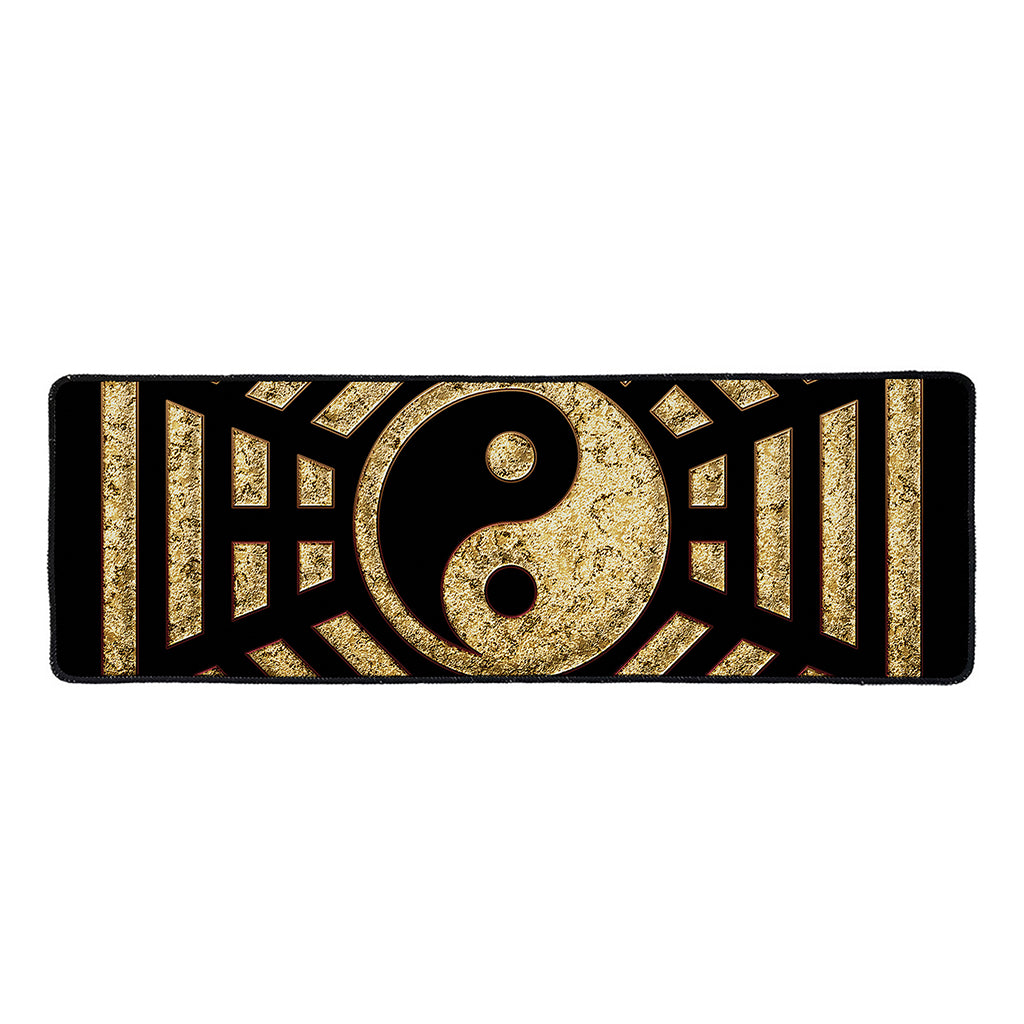 Gold Bagua Yin Yang Print Long Kitchen Mat
