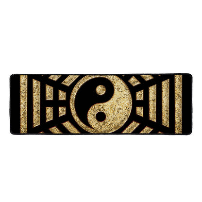 Gold Bagua Yin Yang Print Long Kitchen Mat