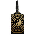 Gold Bagua Yin Yang Print Luggage Tag