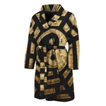 Gold Bagua Yin Yang Print Men's Bathrobe