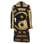Gold Bagua Yin Yang Print Men's Bathrobe