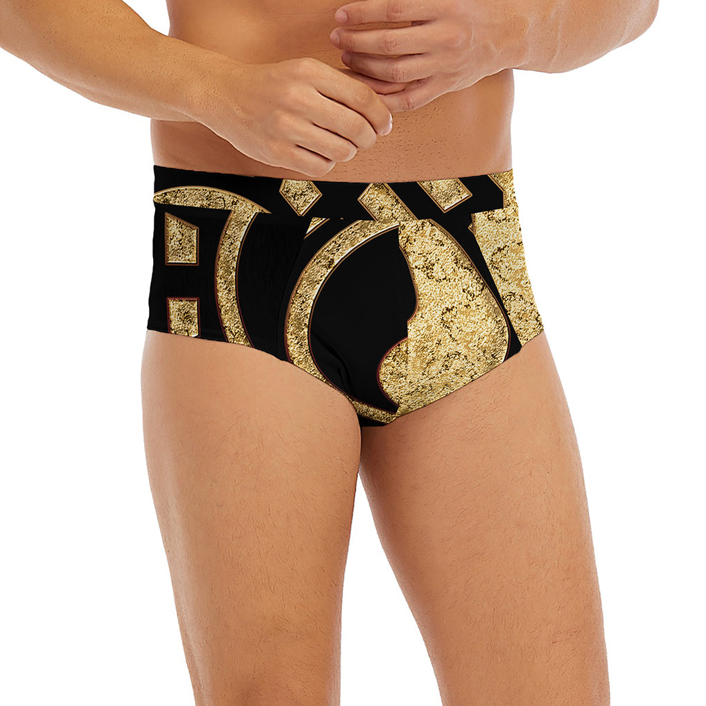Gold Bagua Yin Yang Print Men's Briefs